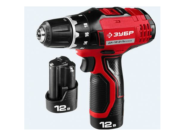 Дрель-шуруповерт "СУПЕРКОМПАКТ М3", 12 В, Li-Ion, 2 АКБ, кейс ЗУБР ДА-12-2-ЛиКНМ3