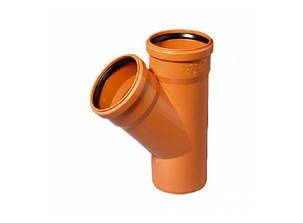 Тройник для наружной канализации 110х110 угол 45 РосТурПласт