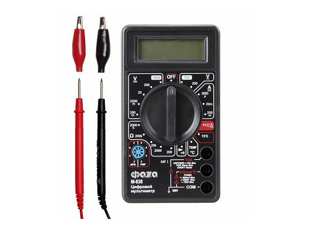 Мультиметр цифровой M838 звук, температура ФАZА