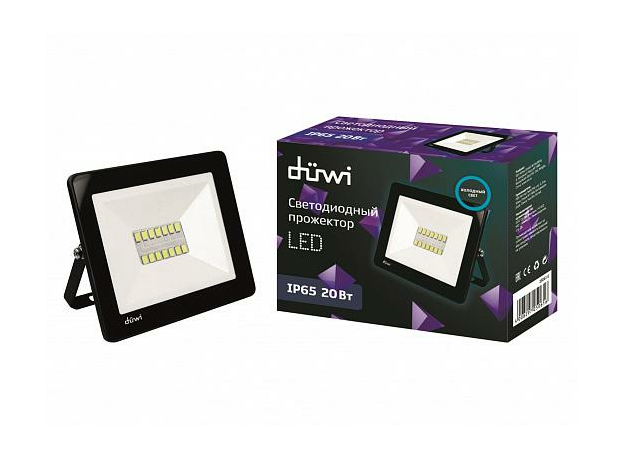 Прожектор светодиодный 20Вт СДО-20 1400Лм 6500К 230В Duwi 25061 6