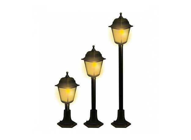 Светильник парковый 60Вт duwi Lester 3 в1 столб 390-650-960мм E27 черное золото мат пластик IP44 24140 9 REV