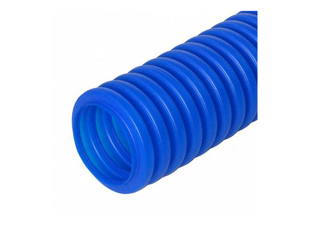 Труба ПНД гофрированная д.32/24,3мм защитная для МПТ (пешель) синяя (25м) PR02.0097 Промрукав