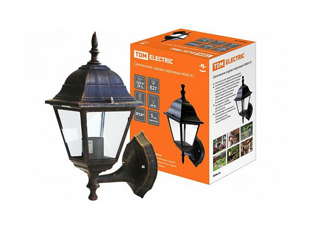 Светильник садово-парковый 4060-11 четырехгранник, 60Вт, вверх, бронза SQ0330-0031 TDM