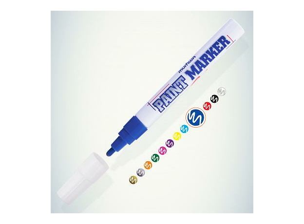 Маркер-краска синий лаковый пулевидный 4мм алюминиевый корпус MunHwa PM-02 198805