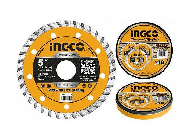 Диск алмазный TURBO 125 х 22.2 мм INGCO INDUSTRIAL DMD031252M