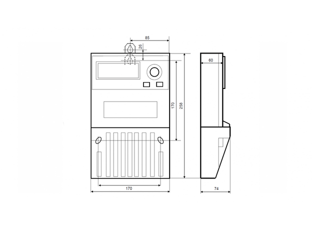 Счетчик электроэнергии трехфазный однотарифный Меркурий-230АМ-03 5-7,5А 380В 0,5S шкаф ОУ Инкотекс