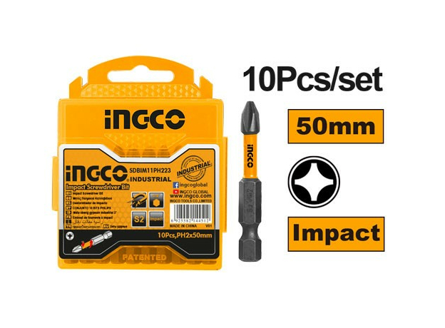 Бита для шуруповерта PH2 50 мм магнитная; торсионная (IMPACT S2) INGCO INDUSTRIAL SDBIM11PH223