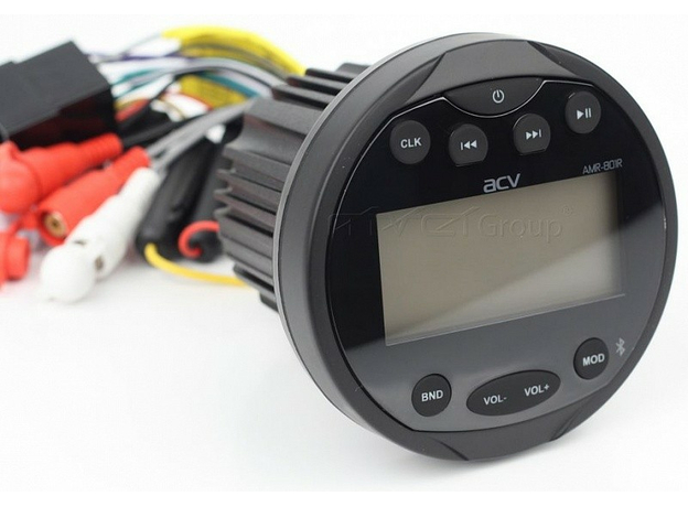 USB-магнитола ACV AMR-801R морская круглая
