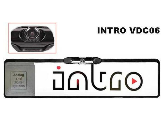 Камера заднего вида в рамке номерного знака INTRO VDC-006