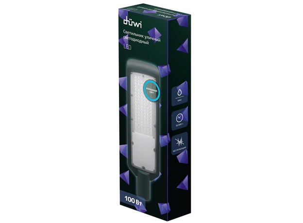 Светильник светодиодный ДКУ консольный уличный 100 Вт СКУ-04 230В 475x140x65 Д 54 мм 8510 Лм 6500К IP65 тип КСС - Ш Duwi 25080 7