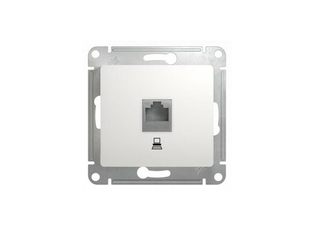 Розетка RJ45 компьютерная GLOSSA скрытой установки кат. 5е механизм белый GSL000181K Schneider Electric Розетка RJ45 компьютерная GLOSSA скрытой установки кат. 5е механизм белый GSL000181K Schneider Electric