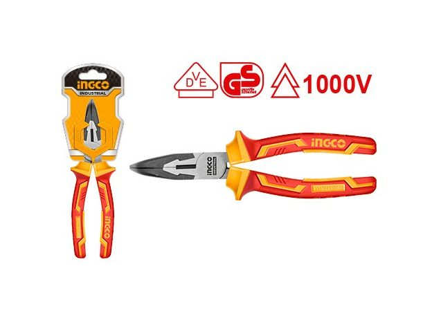 Длинногубцы 200 мм; диэлектрические; изогнутые (VDE до 1000В) INGCO INDUSTRIAL HIBNP28208