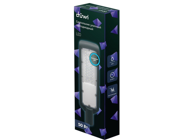 Светильник светодиодный ДКУ 50Вт СКУ-04 230В 410x120x55 Д46мм 4000Лм 6500К IP65 тип КСС - Ш Duwi 25078 4