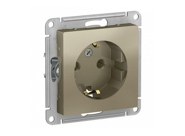 Розетка Atlasdesign скрытой установки с заземлением 16А механизм шампань ATN000543 Schneider Electric Розетка Atlasdesign скрытой установки с заземлением 16А механизм шампань ATN000543 Schneider Electric