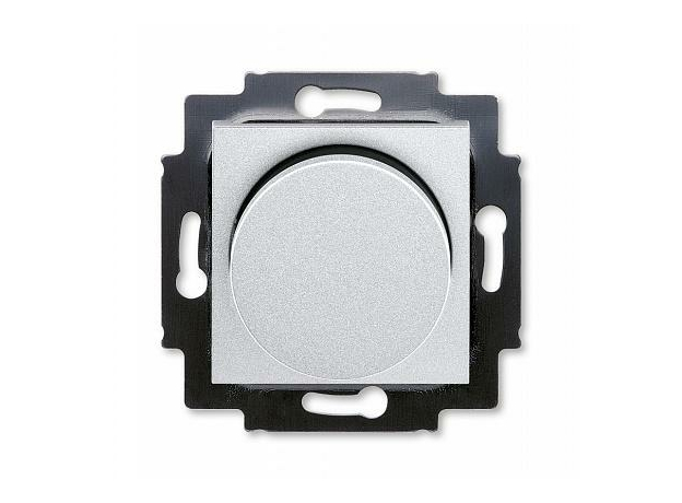 Светорегулятор (диммер) Levit скрытой установки поворотно-нажимной 60-600Вт R серебро / дымчатый чёрный 2CHH942247A6070 ABB