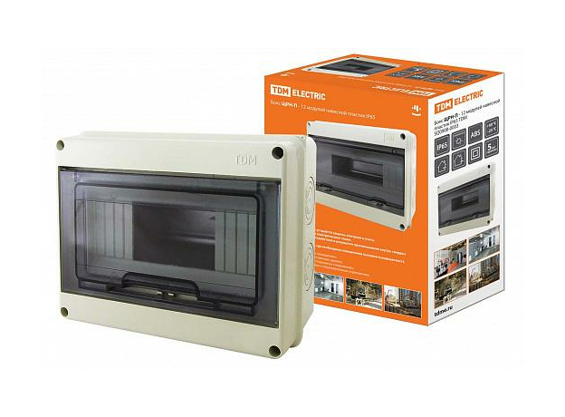 Бокс ЩРН-П-12 модулей навесной пластик IP65 SQ0908-0003 TDM