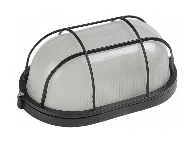 Светильник потолочный промышленный 1402 НПП малый овал черный с решеткой 1*60Вт Е27 IP54 IEK