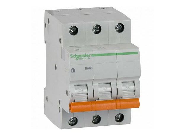 Автоматический выключатель модульный Schneider Electric ВА63 3п 25А C 4,5кA (11225) Автоматический выключатель модульный Schneider Electric ВА63 3п 25А C 4,5кA (11225)