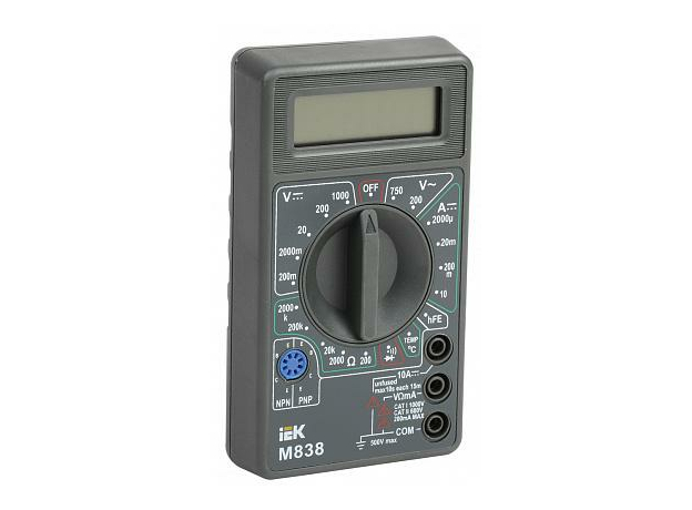 Мультиметр цифровой M838 Universal TMD-2S-838 IEK Мультиметр цифровой M838 Universal TMD-2S-838 IEK