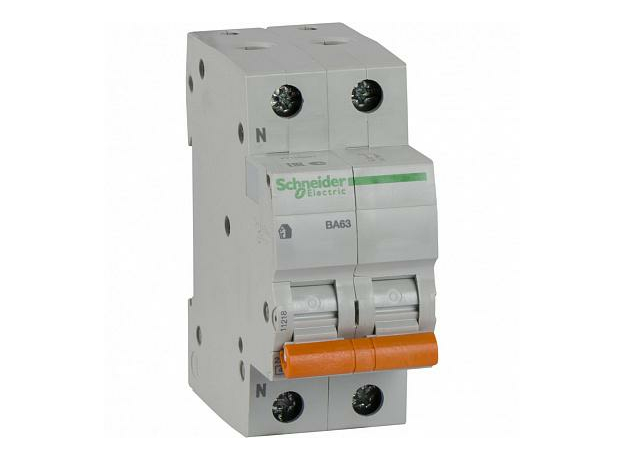 Автоматический выключатель модульный Schneider Electric ВА63 1п+N 50А C 4,5кA (11218) Автоматический выключатель модульный Schneider Electric ВА63 1п+N 50А C 4,5кA (11218)
