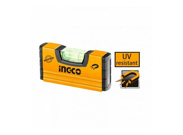 Уровень строительный, алюминиевый 100мм магнитный (1 глазок) INGCO INDUSTRIAL HMSL03101