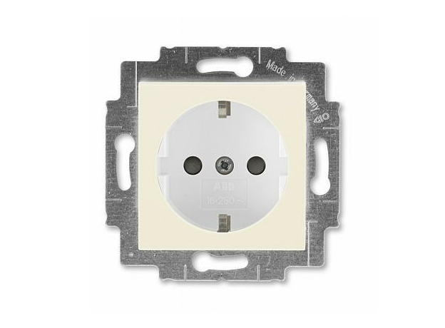 Розетка Levit скрытой установки с заземлением со шторками 16А слоновая кость / белый 2CHH203457A6017 ABB