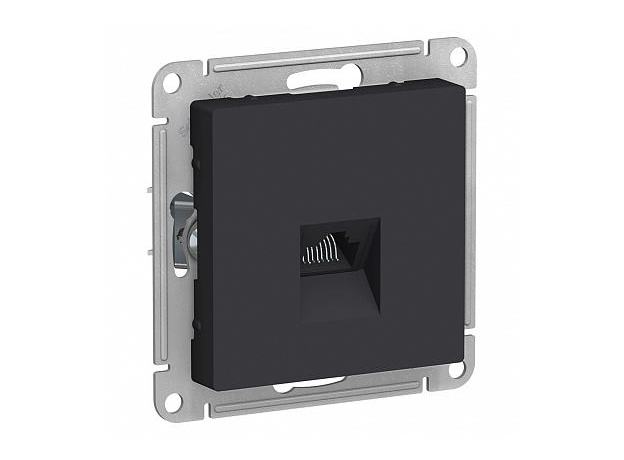 Розетка RJ45 компьютерная Atlasdesign скрытой установки cat. 5Е механизм карбон ATN001083 Schneider Electric