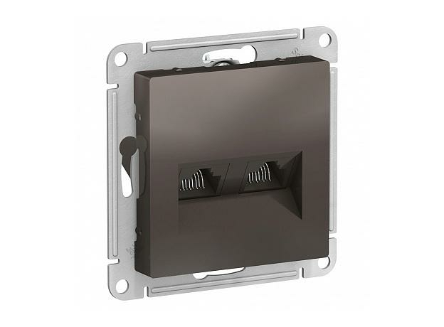 Розетка двойная Atlasdesign скрытой установки компьютерная RJ45+RJ45, cat. 5E механизм мокко ATN000685 Schneider Electric Розетка двойная Atlasdesign скрытой установки компьютерная RJ45+RJ45, cat. 5E механизм мокко ATN000685 Schneider Electric
