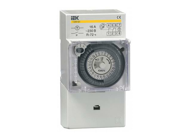 Таймер ТЭМ181 аналоговый 16А 230В на DIN-рейку (MTA20-16) IEK