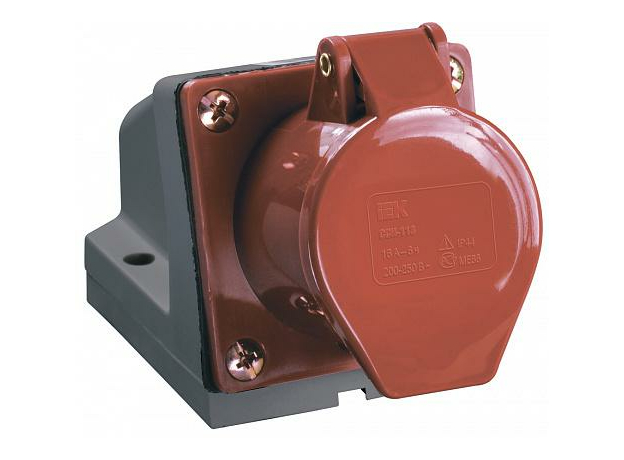 Розетка 124 стационарная 3Р+РЕ 32А 380В IP44 (PSR12-032-4) IEK