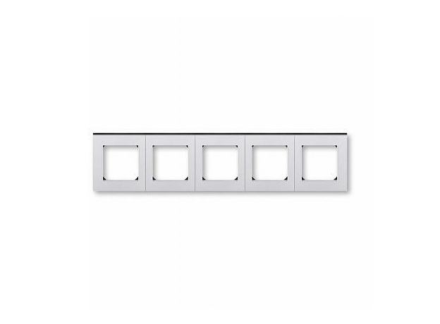 Рамка 5 постов Levit серебро / дымчатый чёрный 2CHH015050A6070 ABB Рамка 5 постов Levit серебро / дымчатый чёрный 2CHH015050A6070 ABB