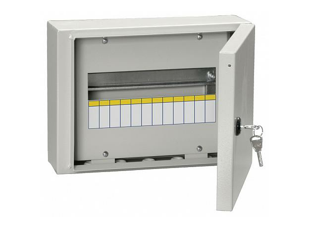 Щит монтажный распределительный ЩРн-12-з 0 У2 IP54 с замком 240х330х120 (ВхШхГ) IEK