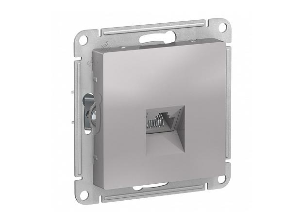 Розетка RJ45 компьютерная Atlasdesign скрытой установки cat. 5Е механизм алюминий ATN000383 Schneider Electric