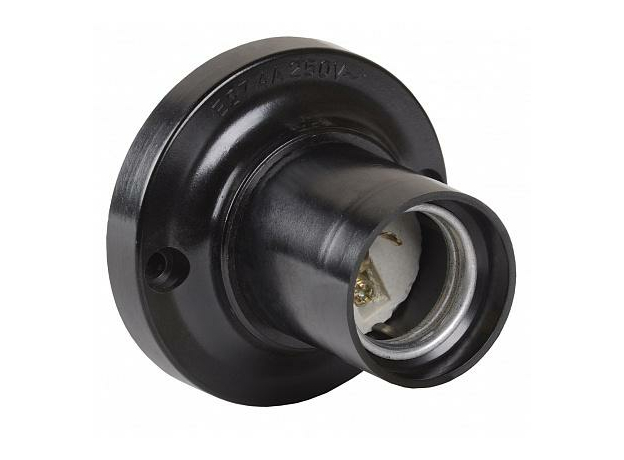 Пкб27-04-К21 Патрон карболитовый потолочный Е27, черный, индивидуальный пакет, IEK