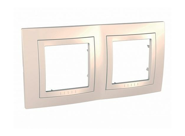 Рамка с декоративным элементом Unica двухпостовая бежевый MGU2.004.25 Schneider Electric Рамка с декоративным элементом Unica двухпостовая бежевый MGU2.004.25 Schneider Electric