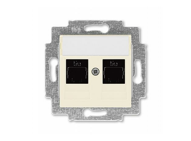 Розетка RJ45+RJ45 компьютерная Levit скрытой установки кат. 5e механизм с накладкой слоновая кость 2CHH295118A6017 ABB Розетка RJ45+RJ45 компьютерная Levit скрытой установки кат. 5e механизм с накладкой слоновая кость 2CHH295118A6017 ABB