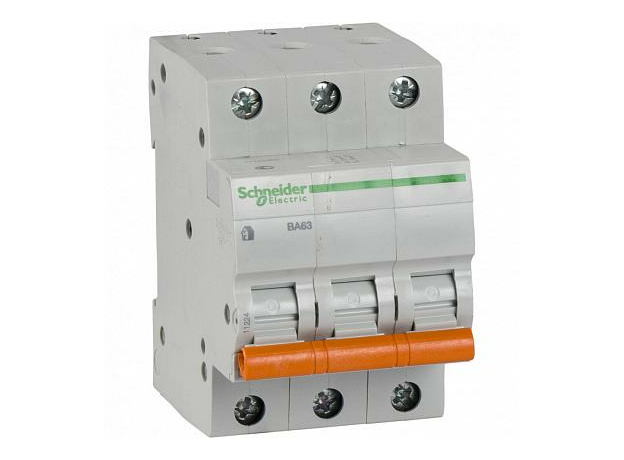 Автоматический выключатель модульный Schneider Electric ВА63 3п 20А C 4,5кA (11224) Автоматический выключатель модульный Schneider Electric ВА63 3п 20А C 4,5кA (11224)