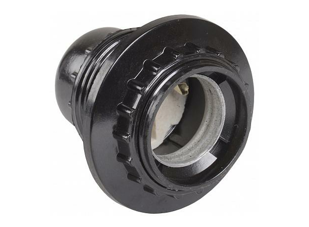 Пкб27-04-К11 Патрон карболитовый с кольцом, Е27, черный, индивидуальный пакет, IEK