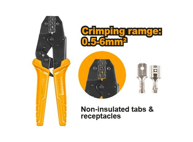 Пресс клещи обжимные 0,5-6мм INGCO INDUSTRIAL HRCPC0506