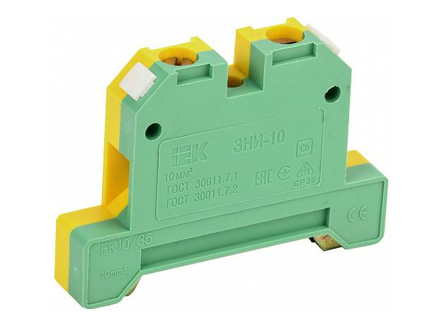 Клемма зажимная 10 мм.кв (JXB-70-земля) (ЗНИ-10 PEN -10мм2) (YZN20-010-K52) IEK