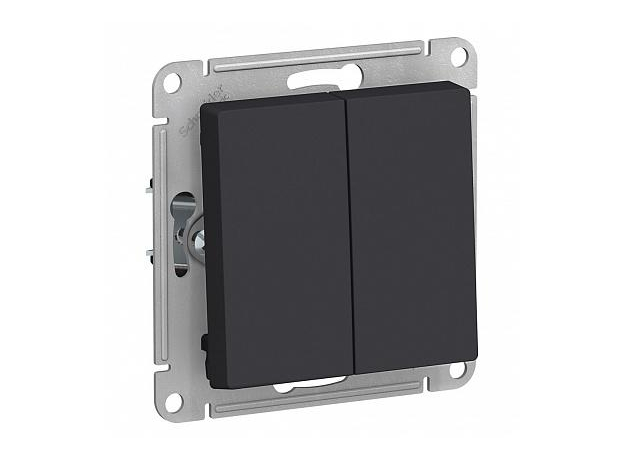 Выключатель двухклавишный Atlasdesign скрытой установки 10А (сх.5) механизм карбон ATN001051 Schneider Electric