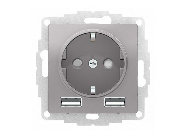 Розетка Atlasdesign скрытой установки 16А с 2 USB A+A, 5В/2,4А, 2х5В/1,2А механизм алюминий ATN000330 Schneider Electric Розетка Atlasdesign скрытой установки 16А с 2 USB A+A, 5В/2,4А, 2х5В/1,2А механизм алюминий ATN000330 Schneider Electric