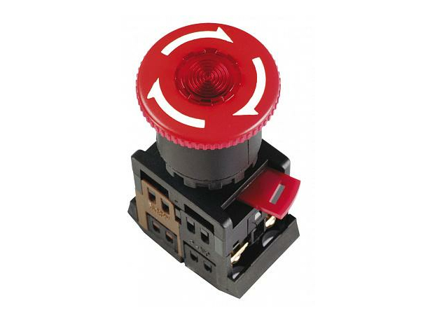 Кнопка управления "Грибок" с фиксацией с подсветкой красная ANE-22 BBG40-ANE-K04 IEK