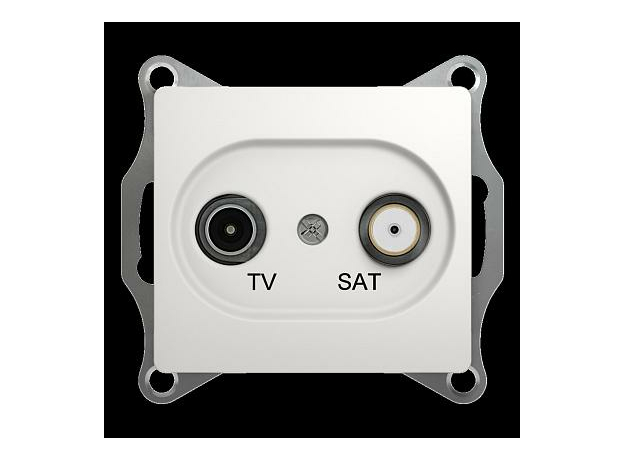 Розетка TV+SAT телевизионная+спутниковая GLOSSA скрытой установки 1dB механизм белый GSL000197 Schneider Electric