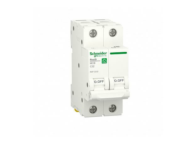 Выключатель автоматический (АВ) RESI9 С 32А 2P 6000A R9F12232 Schneider Electric Выключатель автоматический (АВ) RESI9 С 32А 2P 6000A R9F12232 Schneider Electric