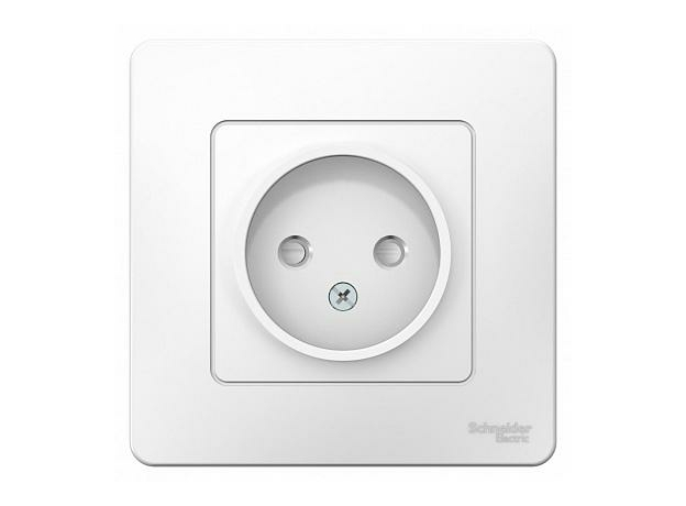 Розетка одинарная BLANCA скрытой установки без заземления со шторками 16А 250В в сборе белый BLNRS000111 Schneider Electric