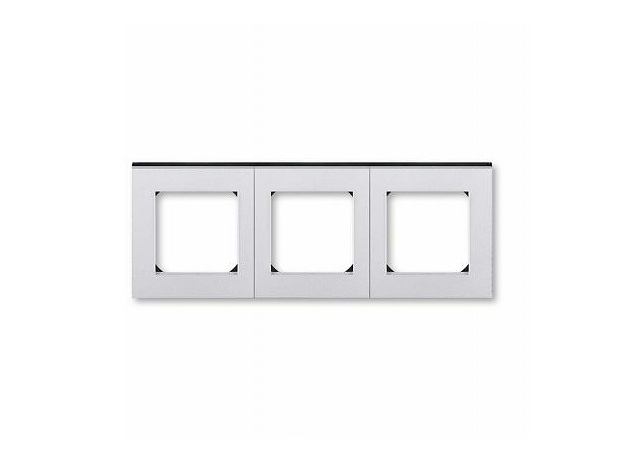 Рамка 3 поста Levit серебро / дымчатый чёрный 2CHH015030A6070 ABB