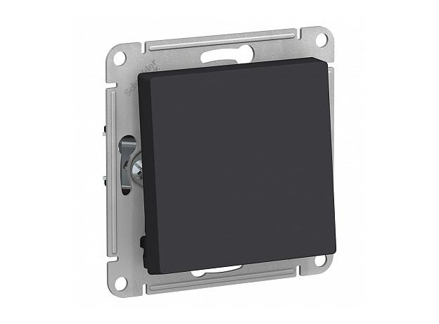 Переключатель одноклавишный Atlasdesign скрытой установки 10А проходной механизм карбон ATN001061 Schneider Electric