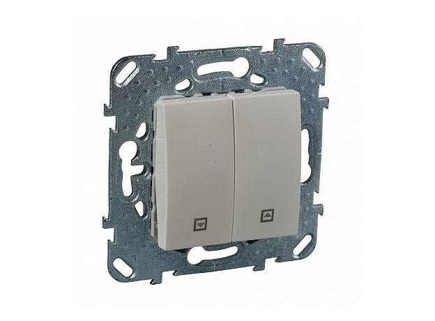 Выключатель двухклавишный для жалюзи Unica скрытой установки кнопочный схема 4+4 механизм бежевый MGU5.207.25ZD Schneider Electric