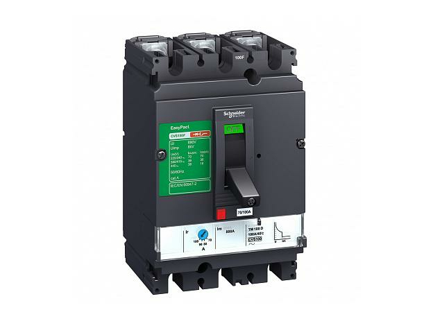 Выключатель автоматический трехполюсный 100А 25кА EASYPACT CVS100B LV510307 Schneider Electric